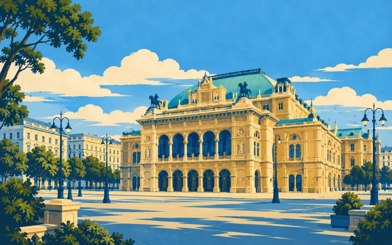 Austria landmark illustration