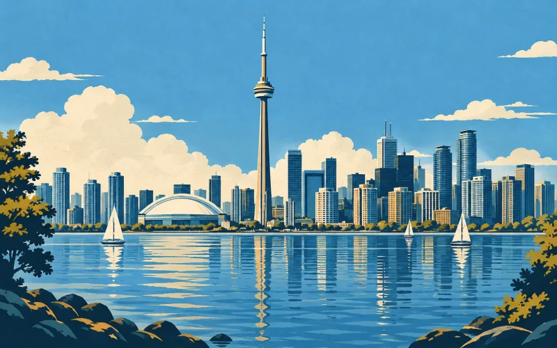 Canada landmark illustration