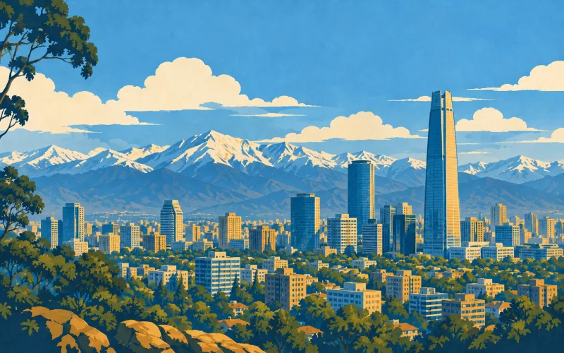 Chile landmark illustration