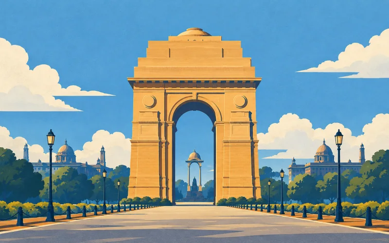 India landmark illustration