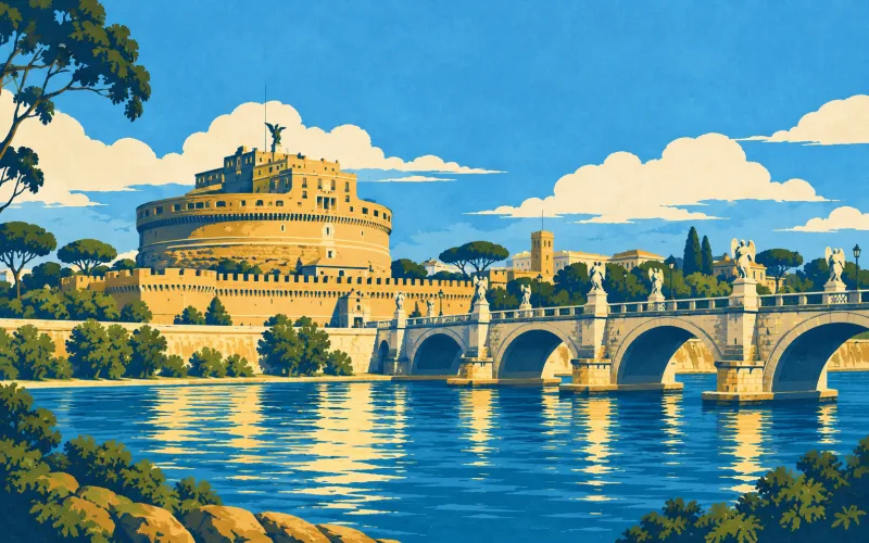 Italy landmark illustration