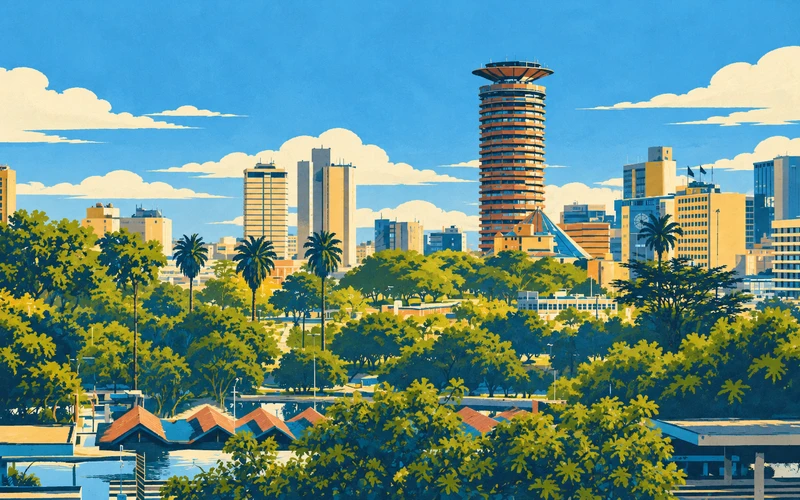 Kenya landmark illustration