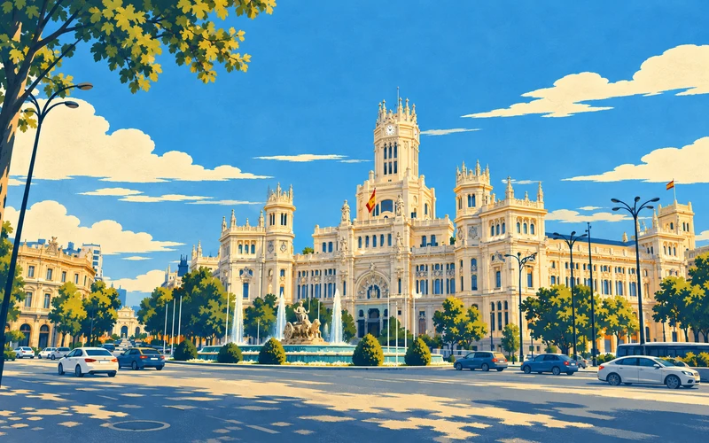 Spain landmark illustration