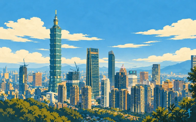 Taiwan landmark illustration